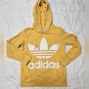 Adidas Trefoil Pullover Hoodie in Mustard Yellow